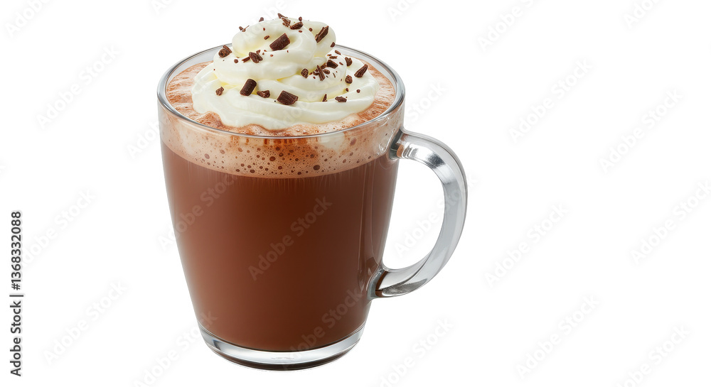 Isolated Hot Chocolate with Whipped Cream Isolated Hot Chocolate with Whipped Cream