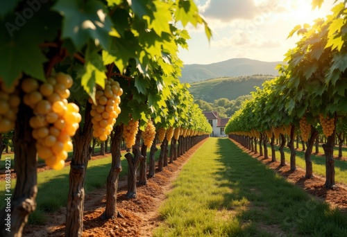 vineyard grapes oak barrels lush green landscape fertile soil silva winemaking tradition rustic charm, nature, harvest, fruit, cluster, wood, leaf