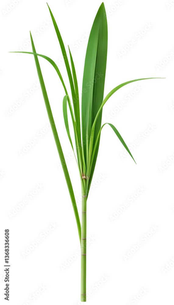 Fresh Lemongrass: Aromatic Herb with Elegant Green Leaves on Transparent Fresh Lemongrass: Aromatic Herb with Elegant Green Leaves on Transparent
