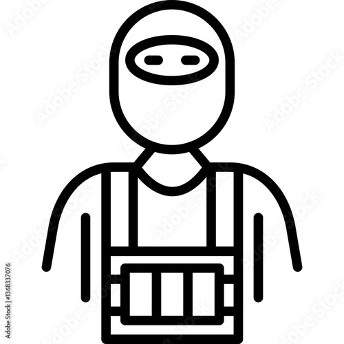 Terrorist Icon Vector Element
