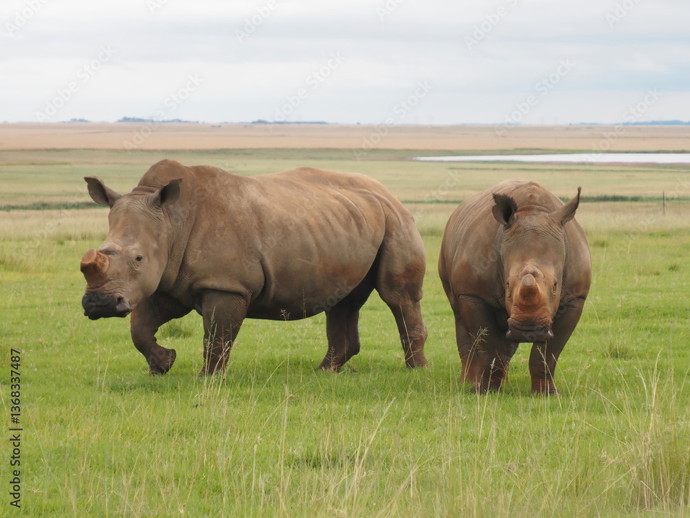 Obraz premium rhinos in Kruger National Park, South Africa travel and tourism