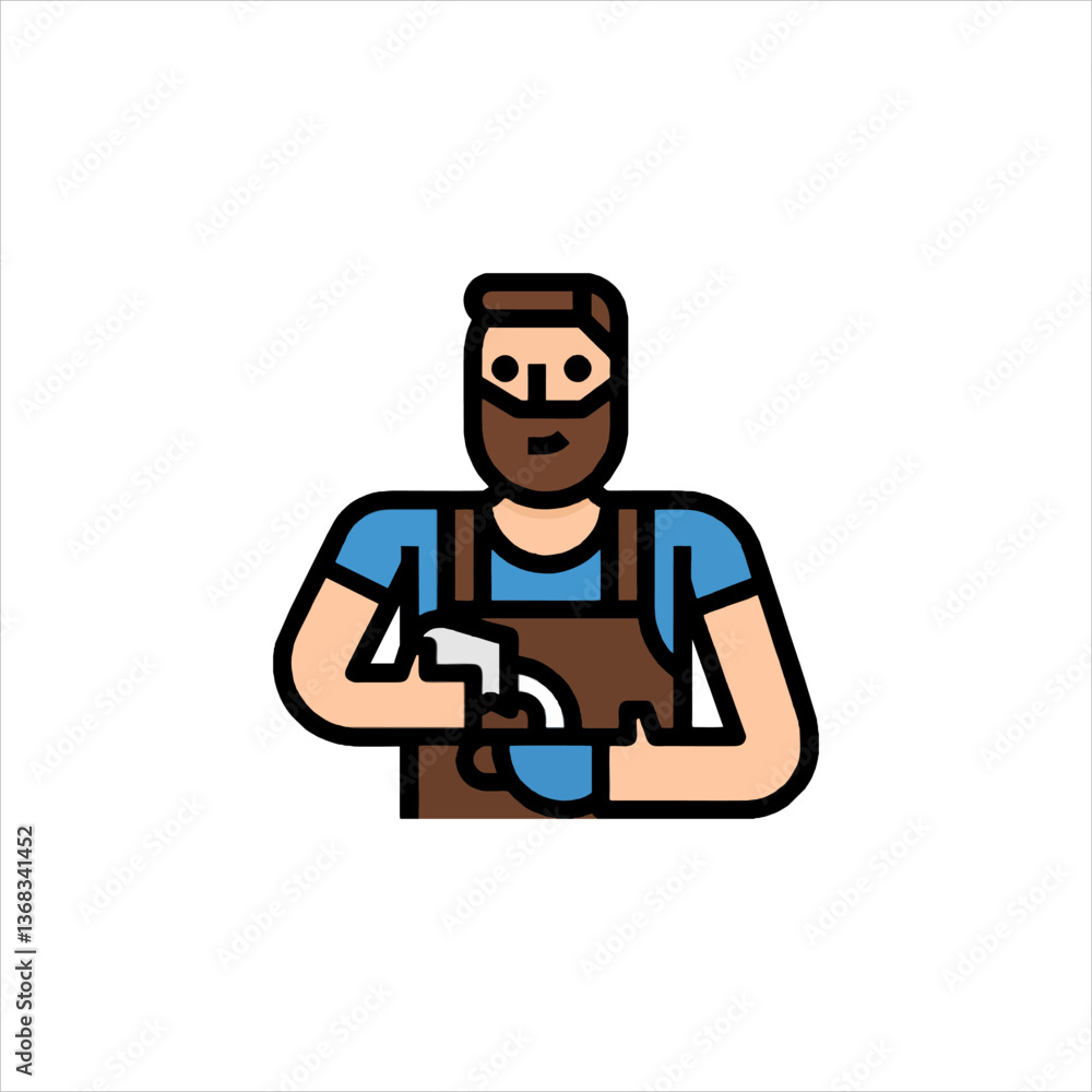 cartoon mechanic with wrench cartoon mechanic with wrench