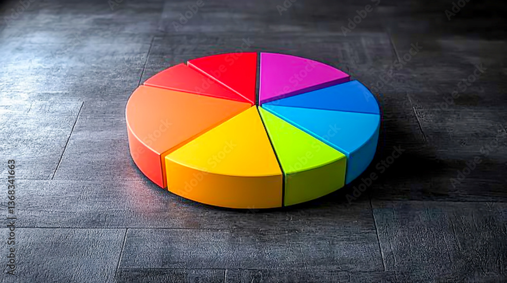 Fototapeta premium A pie chart illustrating the various sections of a comprehensive marketing strategy and its key components