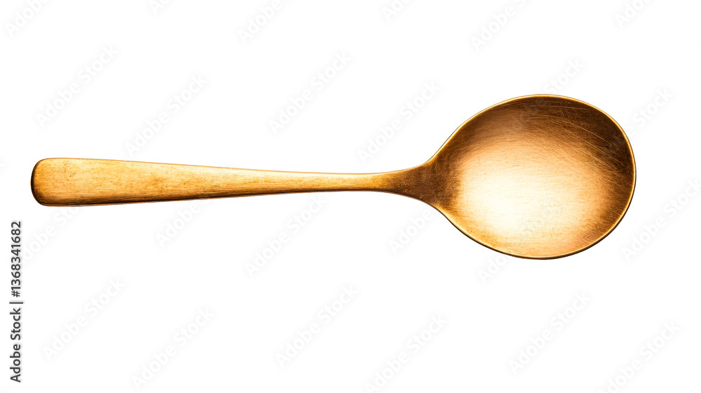 Golden spoon isolated on a black background, cooking utensil, tableware, cut out transparent Golden spoon isolated on a black background, cooking utensil, tableware, cut out transparent