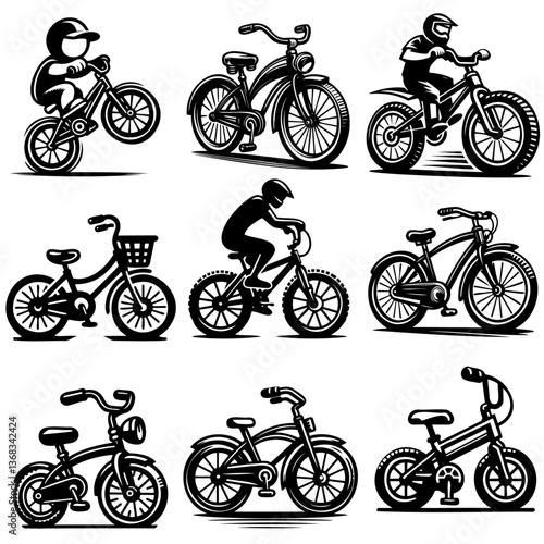 Clip Art of a Bike Vector Graphics Illustration Artwork of Bicycles