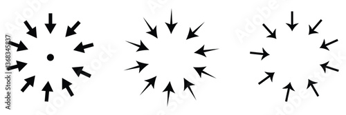 Inward arrow icon vector. Four Arrows icon sign symbol vector. Arrow pointing center vector icon illustration isolated on white background .Vector Illustration .EPS 10 . 