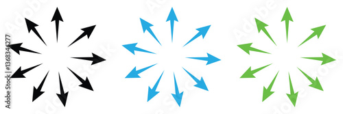 Inward arrow icon vector. Four Arrows icon sign symbol vector. Arrow pointing center vector icon illustration isolated on white background .Vector Illustration .EPS 10 . 
