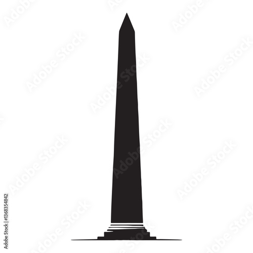 Eternal Obelisk silhouette, a monument to the gods - Obelisk illustration - Obelisk vector - Egyptian monument silhouette - Egyptian silhouette

