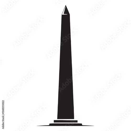 Ornate Obelisk silhouette, reflecting intricate craftsmanship - Obelisk illustration - Obelisk vector - Egyptian monument silhouette - Egyptian silhouette

