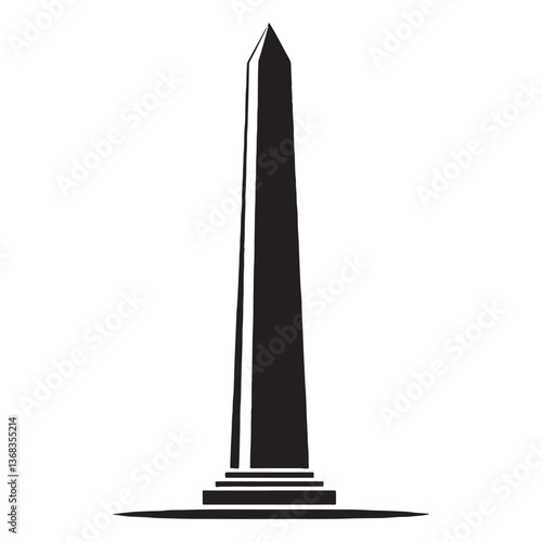 Sacred Obelisk silhouette, a link between earth and sky - Obelisk illustration - Obelisk vector - Egyptian monument silhouette - Egyptian silhouette

