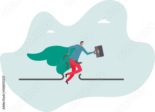 Breakthrough business barrier, overcome difficulty or obstacle to success, solve problem,character for design.