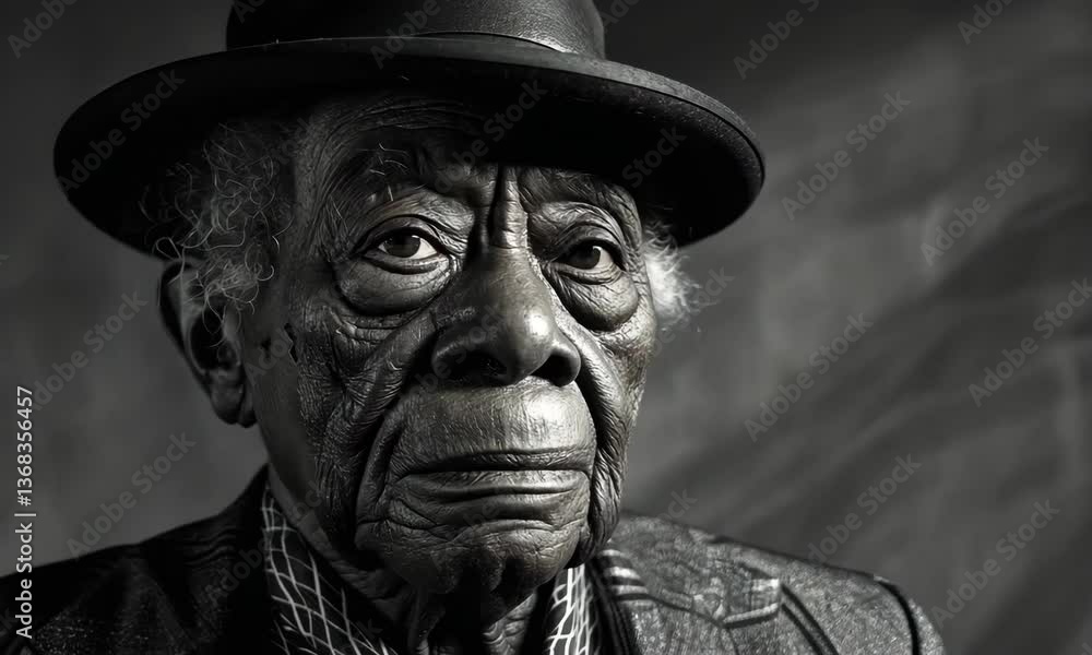 Portrait of an elder man in a hat showcasing wisdom and resilience, featuring deep lines and expressive eyes Portrait of an elder man in a hat showcasing wisdom and resilience, featuring deep lines and expressive eyes