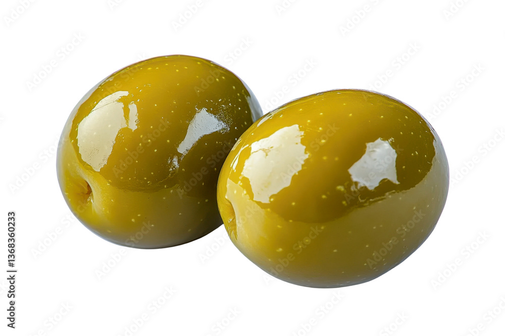 green olives - closeup of two shiny olives isolated green olives - closeup of two shiny olives isolated