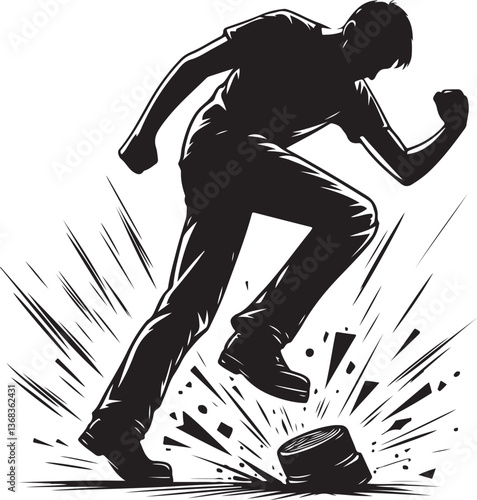 Angry protester illustration