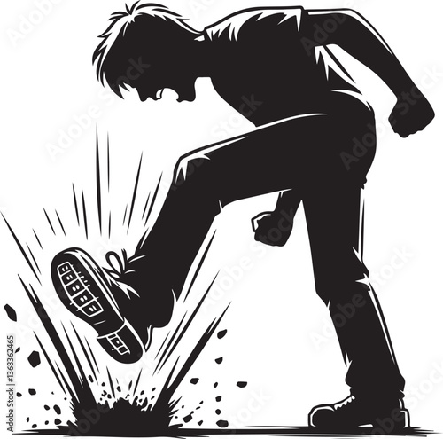 Angry protester illustration