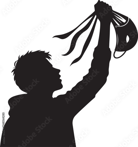 Protester taking off mask vector