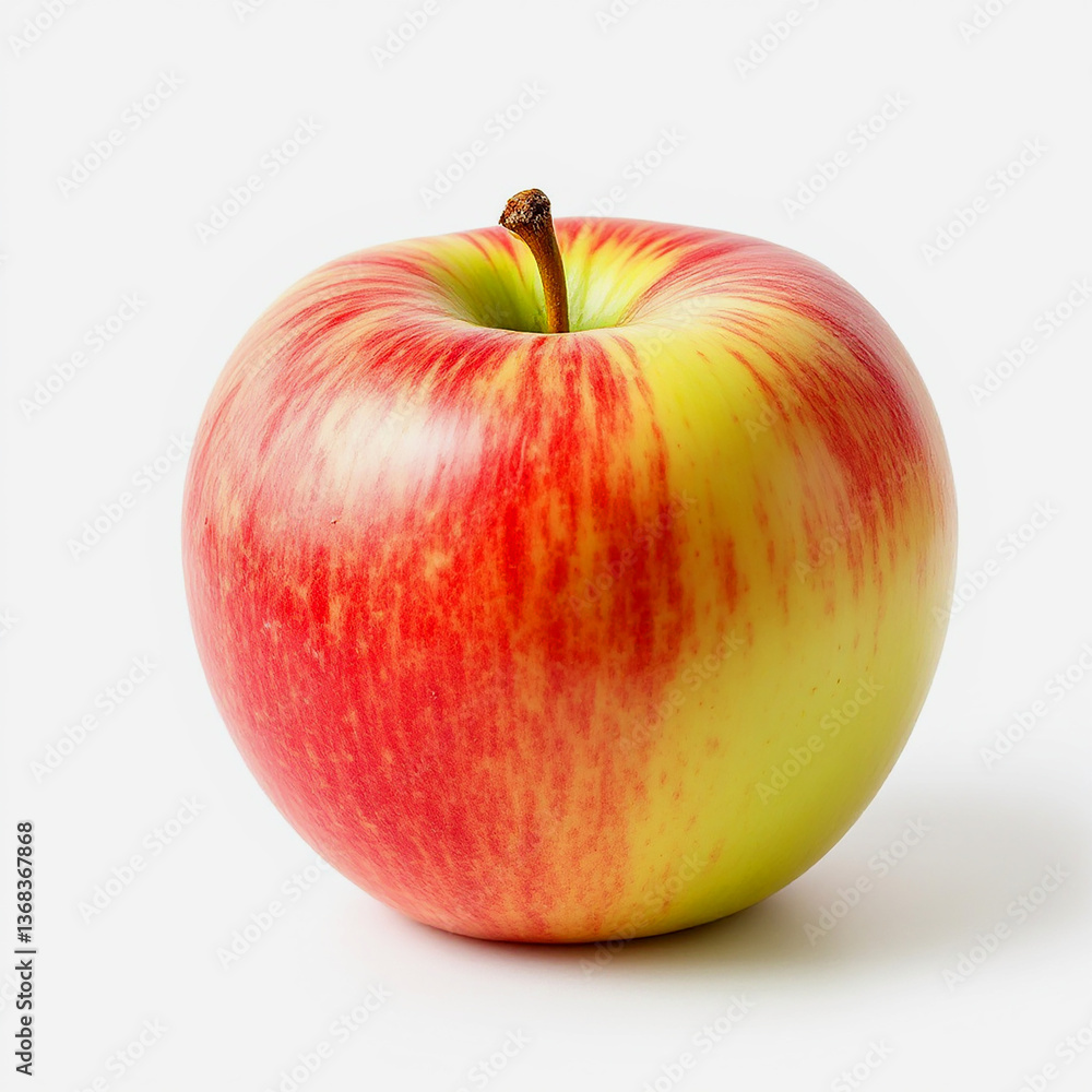 Fresh Red Apple on a White Background. Ripe Apple. Single Apple. Fruit Stock Photography. Fresh Red Apple on a White Background. Ripe Apple. Single Apple. Fruit Stock Photography.