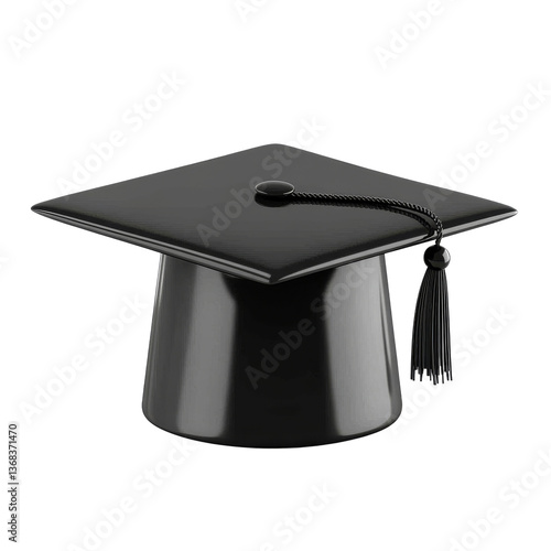 Obraz na płótnie Graduation cap on a white background highlighting academic achievement and celebration w salonie