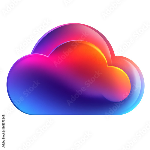Colorful cloud logo design showcasing abstract gradient style in vibrant shades