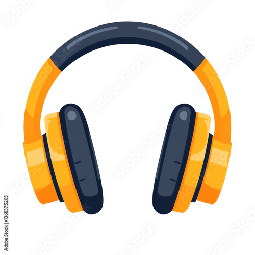 Obraz na płótnie Stylish yellow headphones designed for comfortable listening experience at any time w salonie