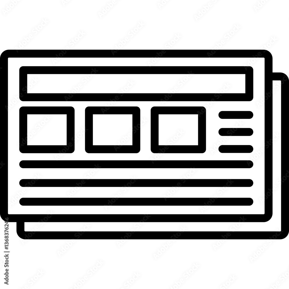 Online Newspaper Icon Vector Element Online Newspaper Icon Vector Element