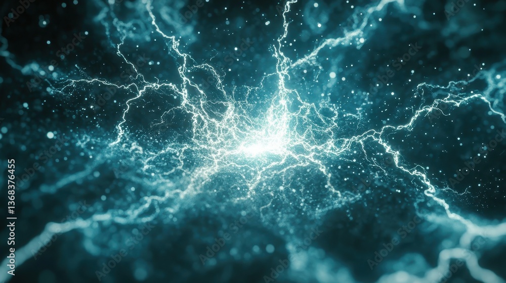 Electric energy burst, cosmic background, science concept Electric energy burst, cosmic background, science concept