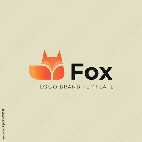 Vector fox abstract logotype for brand template