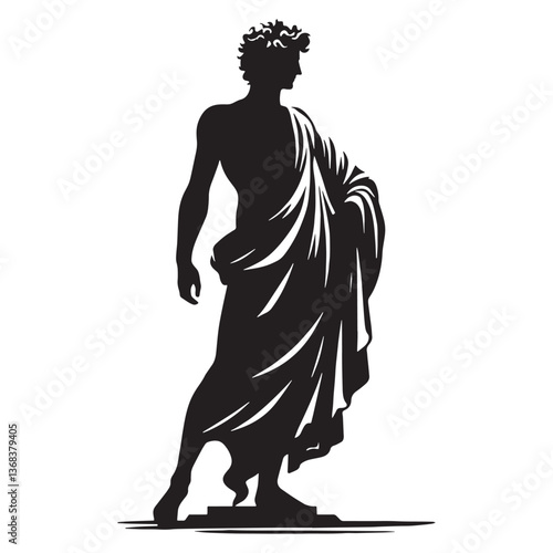 Enduring Apollo silhouette, forever worshipped - Apollo illustration - Apollo vector - Greek god silhouette

