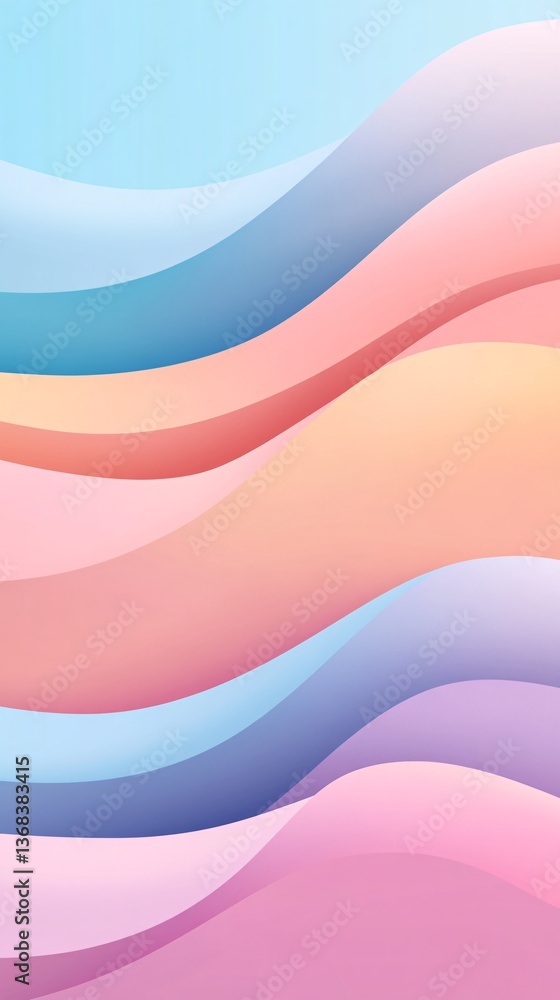 Pastel colored wavy stripes creating a smooth gradient background Pastel colored wavy stripes creating a smooth gradient background