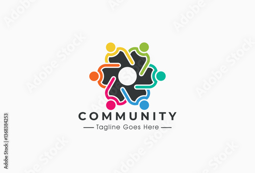 People Community Network Logo Design Element