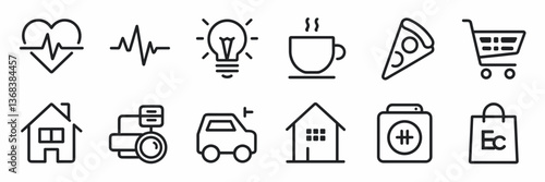 Vector icon sheet – Ideal for e-commerce, home services, and food delivery campaigns.