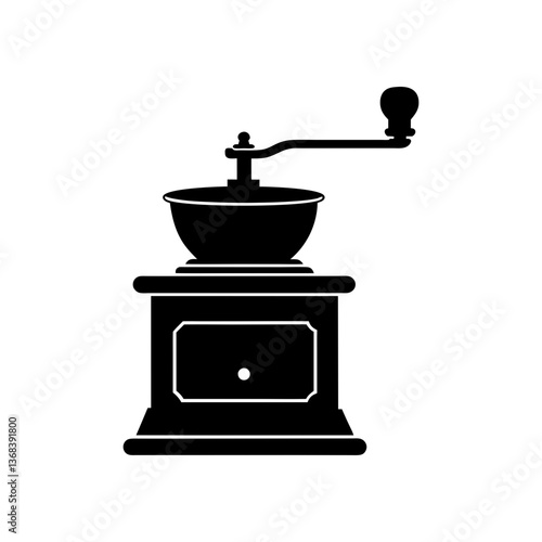 Coffee Grinder Silhouette Vector Illustration