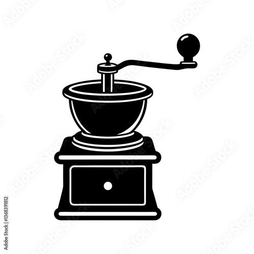 Coffee Grinder Silhouette Vector Illustration