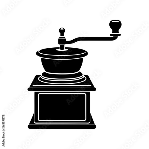 Coffee Grinder Silhouette Vector Illustration