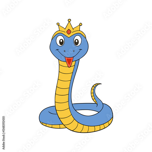 Cute king cobra cartoon vector illustration