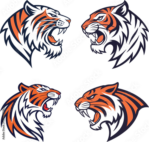 tiger head vector illustration icon logo 