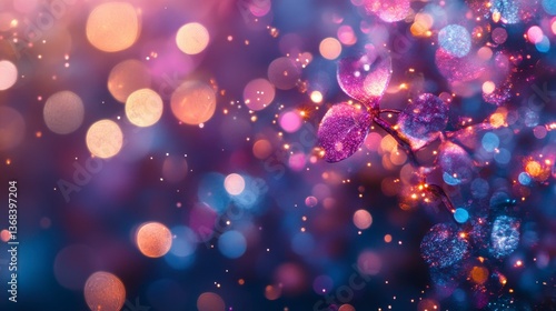 Purple Pink Blue Glitter Lights Bokeh Abstract Background