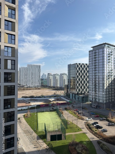 Canvas Print Modern buildings and landmarks around Salford Quays home of Media City UK