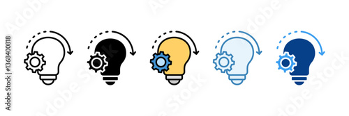 Innovation Progress  Icon Set Multiple Style Collection