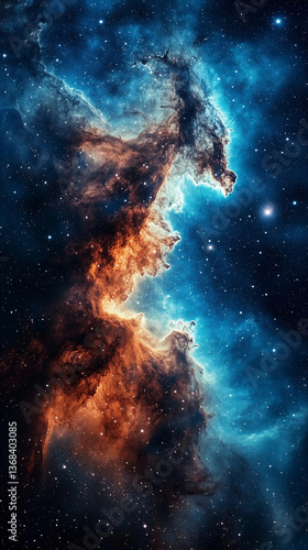 Vertical galaxy spiral background for mobile phone screens.