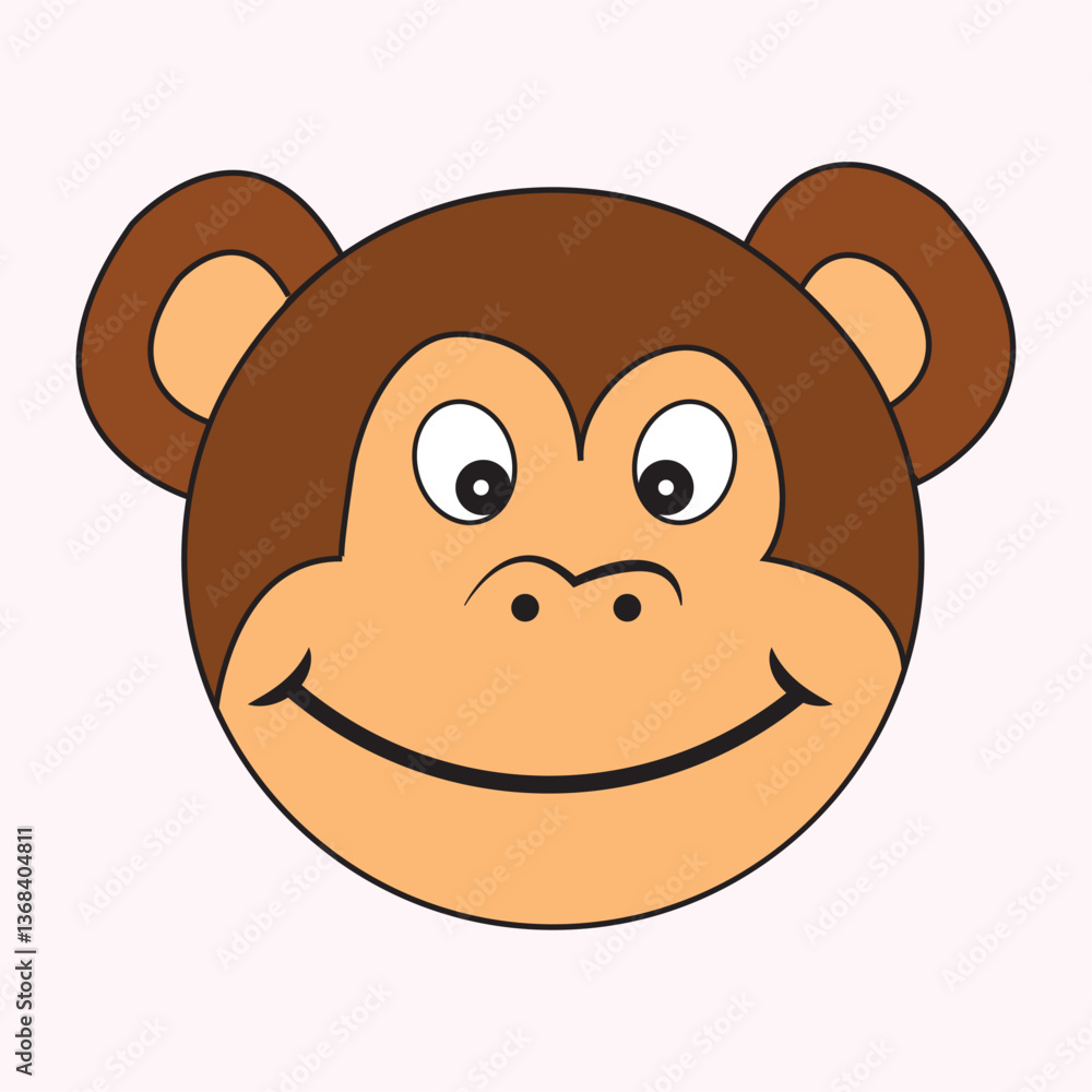 a cute monkey face art eps a cute monkey face art eps