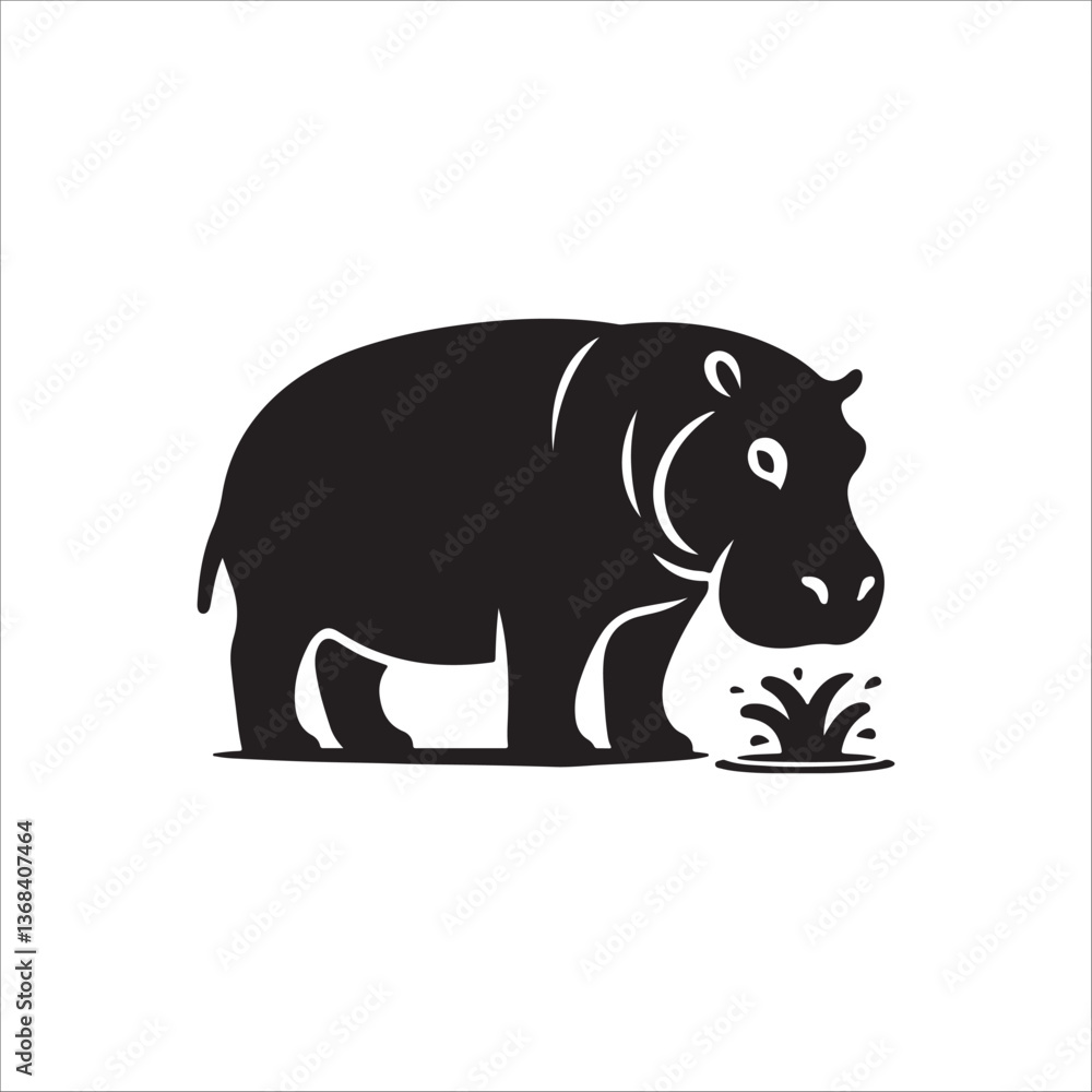 Fototapeta premium vector illustration of a hippopotamus