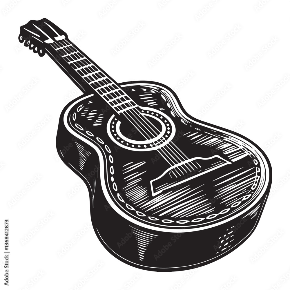 Obraz premium guiter silhouette vector style