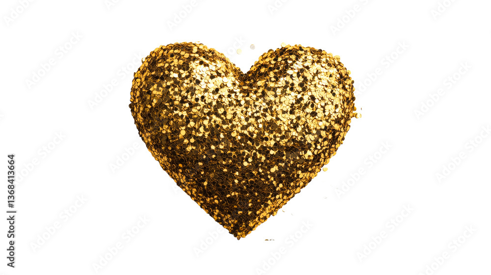 Golden heart made of sparkles, isolated on black background, cut out transparent Golden heart made of sparkles, isolated on black background, cut out transparent