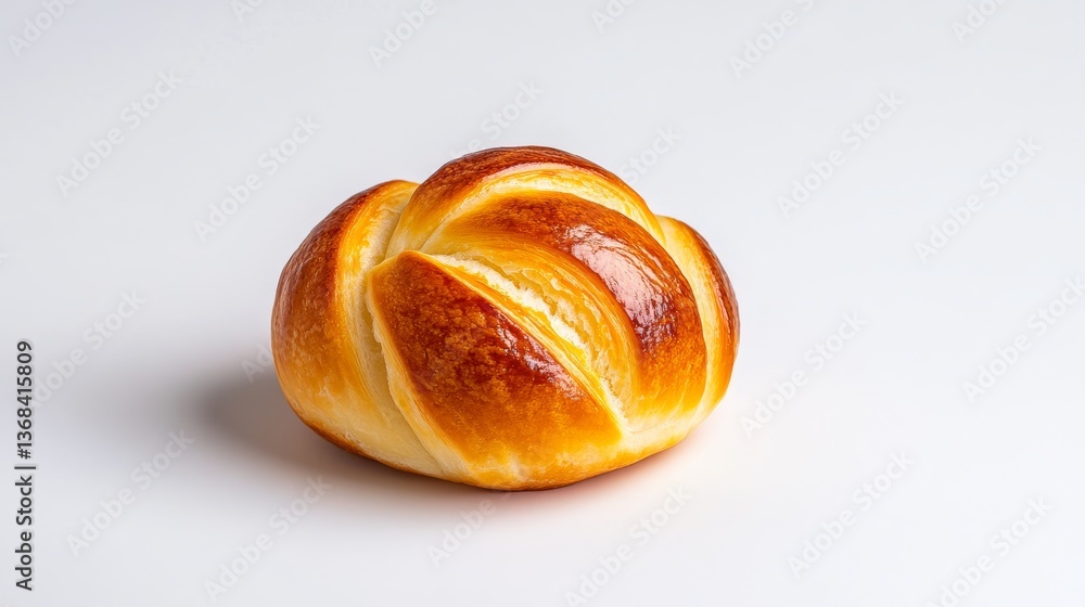 custom made wallpaper toronto digitalFreshly baked golden brioche roll on a white background