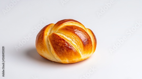 Wallpaper Mural Freshly baked golden brioche roll on a white background Torontodigital.ca