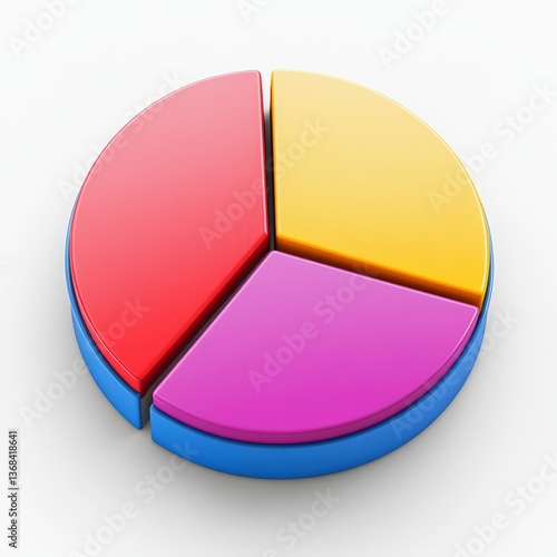 basic pie chart with three items in distinct sections

