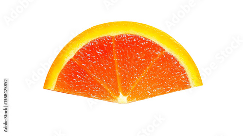 Ripe blood orange slice, vibrant color, citrus fruit close up, cut out transparent
