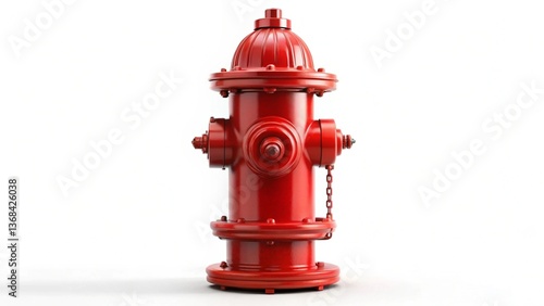 bright red fire hydrant isolated on a white background