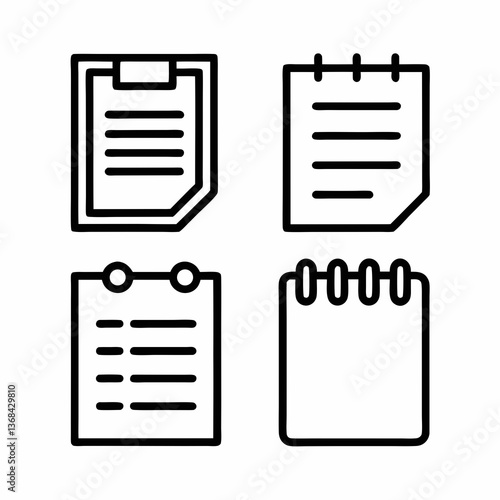 Paper and Notepad Icons Vector Collection.
